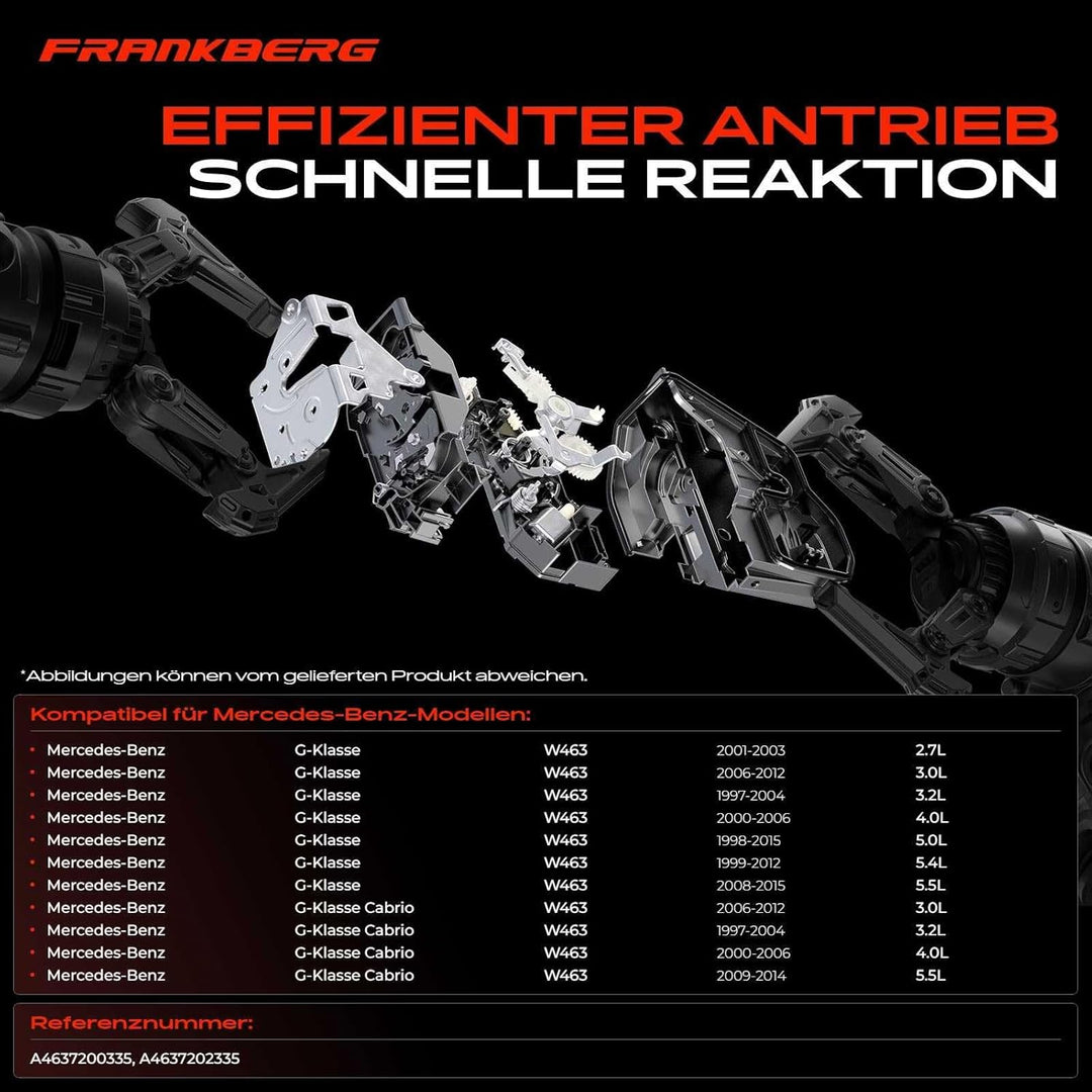 Frankberg Türschloss Zentralverriegelung Voren Links Kompatibel mit G-Klasse W463 2.7L-5.5L 1997-201