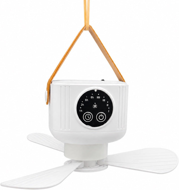 HAC24 2x Portabler Akku Ventilator zum Hängen mit Licht &amp; Fernbedienung Outdoor Camping Deckenventil