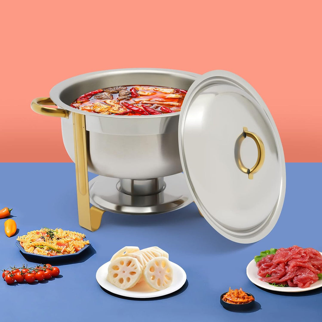 Chafing Dish Edelstahl Suppenwärmer Wärmebehälter Rund Warmhaltebehälter Chafing Dishes Suppentopf m
