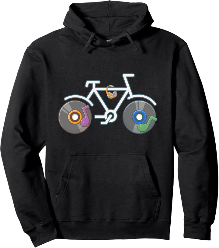 Fahrrad Musik Kopfhörer Rad Fahren Sport Noten Geschenk Pullover Hoodie