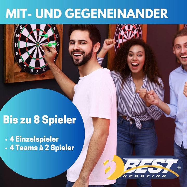 Best Sporting elektronische Dartscheibe Cambridge mit LED Beleuchteten Ziffern, Dartautomat mit 6 Da