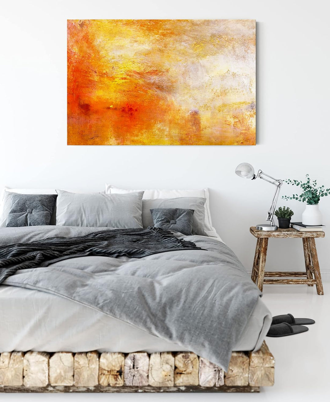 William Turner - Sun Setting over a Lake als Leinwandbild / Grösse: 100x70 cm / Wandbild / Kunstdruc