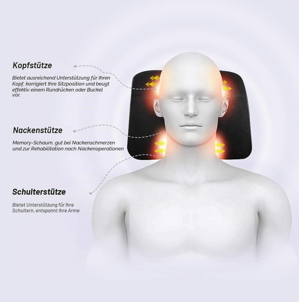 EASY EAGLE Auto Nackenkissen aus Wildleder und Memory-Schaum, Nackenkissen mit Abnehmbarem Befestigu