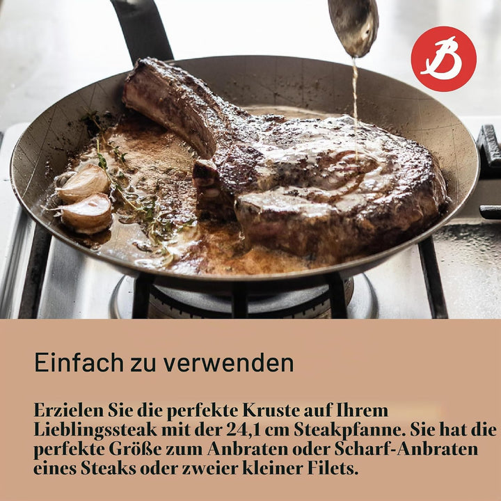 DeBuyer 5616.24 Steakpfanne, Edelstahl, silber, 24 cm, 24