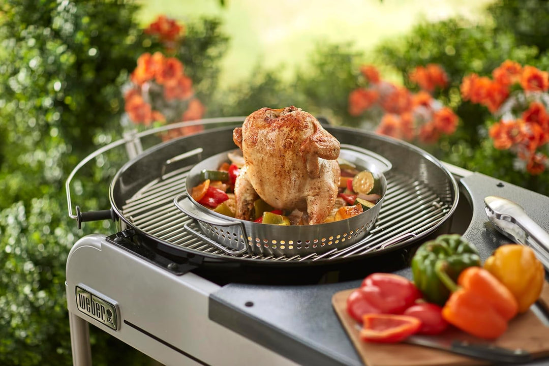 Weber Geflügelhalter Edelstahl für Gourmet BBQ System - saftiges Grillen von Hähnchen und Pute, spül