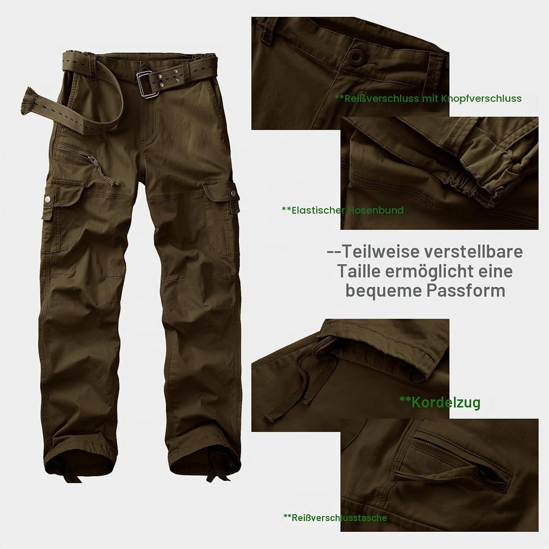 yeyity Cargohose Damen Hosen Multi Taschen Wanderhose Outdoorhose Baumwolle Arbeitshose Jogginghose