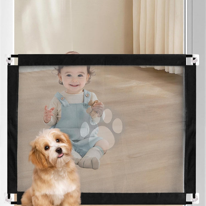 Treppenschutzgitter: 100×80 cm Türschutzgitter ohne Bohren, Hundeschutzgitter Absperrgitter für Haus