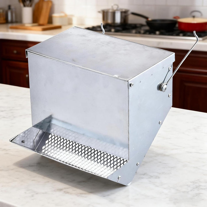 dzqad Kaninchen Futter Spender,Futterstation Mit Automatischem Deckel | Kaninchen-Heu-Futterspender,