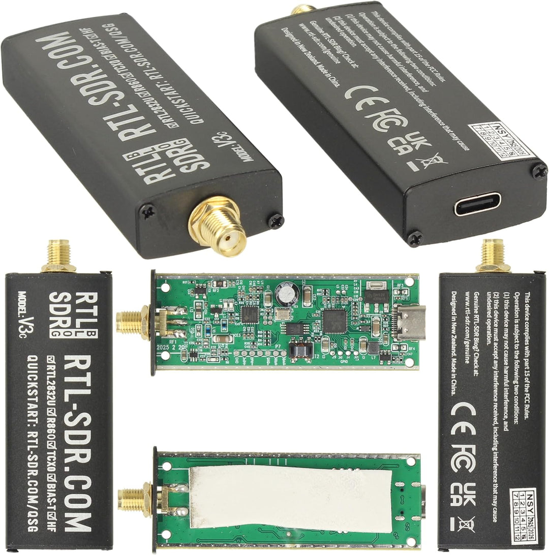 RTL-SDR Blog V3C USB-C SDR Empfänger Set mit R860/R820T2 Dongle und GSCAN II Scannerantenne 25–2000