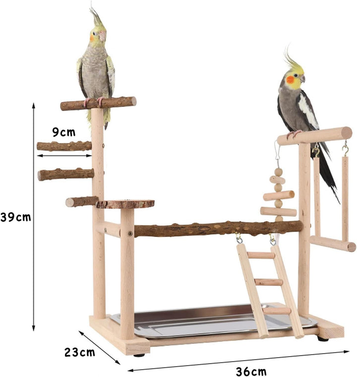 Wellensittich Spielplatz Vogel-Spielplatz mit Spielzeug Leiter Erklimmen Schaukel und Tablett für Ny