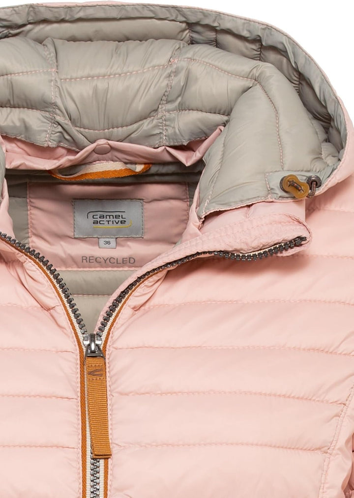 camel active Damen leichte Steppjacke mit abnehmbarer Kapuze 42 Blouson Rose, 42 Blouson Rose