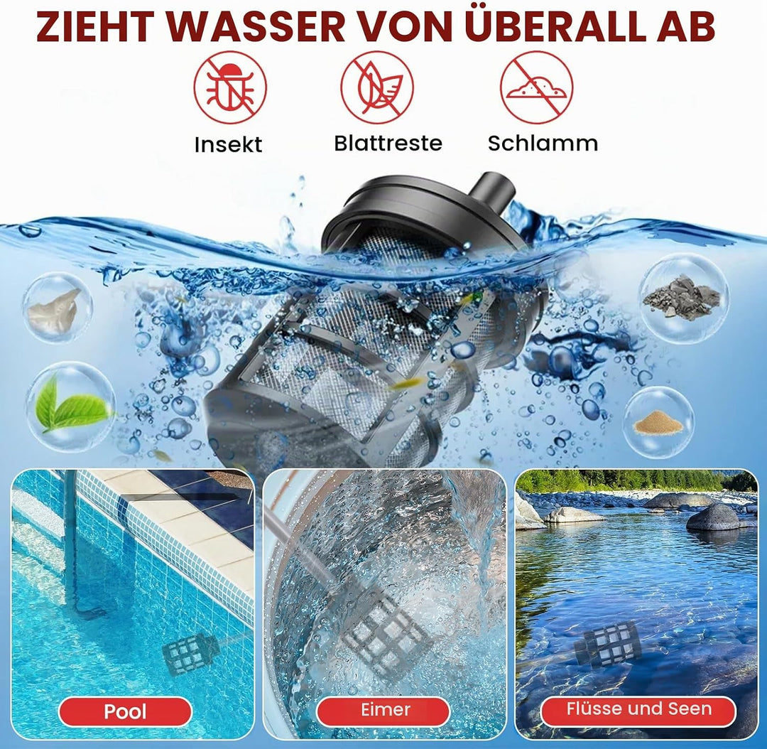 Kabelloser Hochdruckreiniger 30Bar Akku 5-in-1 Düse | Tragbarer Selbstansaugung, Leistungsstarker Ku