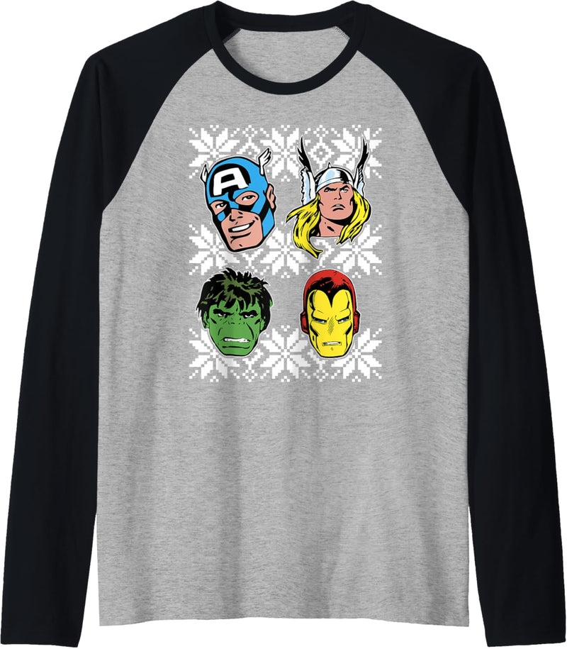 Marvel Thor Hulk Retro Weihnachten Raglan