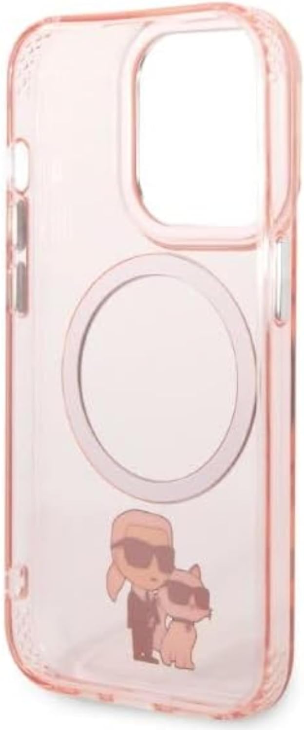 Karl Lagerfeld KLHMP14LHNKCIP Hülle für iPhone 14 Pro 6,1" hardcase rosa Iconic Karl&Choupette