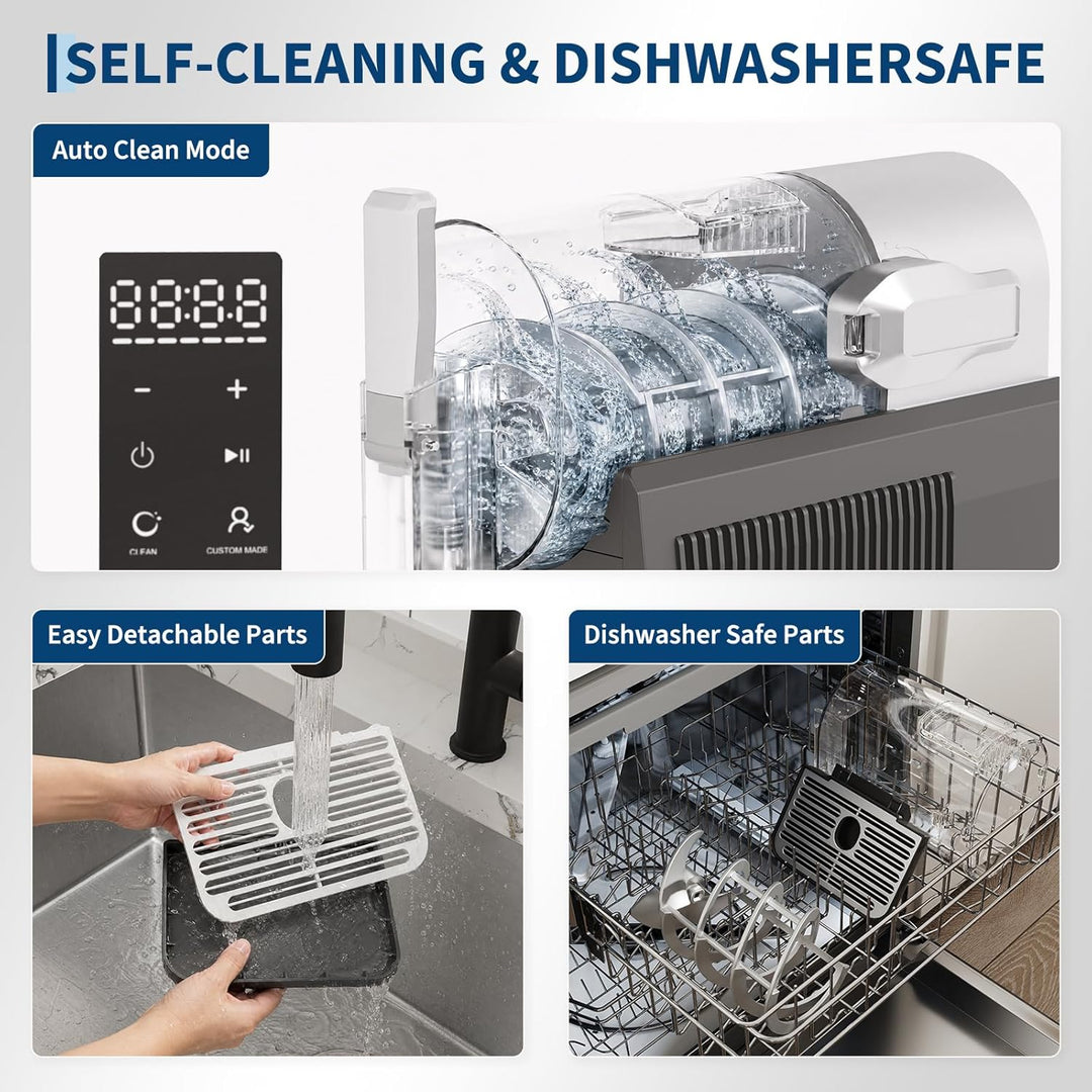 Slush Maschine, 6-in-1 Slush Ice Maker,2 l, 7 Smarten Programma, Softeismaschine Für Zuhause, Automa
