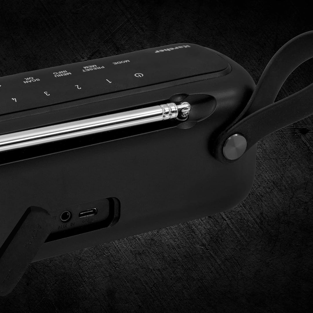 Karcher DAB Go tragbarer Bluetooth Lautsprecher & Digitalradio DAB+ / UKW Radio mit 2, 4" Farbdispla