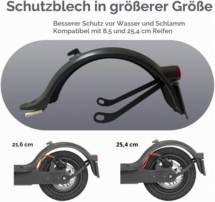 aibiku E Scooter Schutzblech Hinten für Xiaomi Elektroroller, mit Metallhalterung, Kennzeichenrahmen