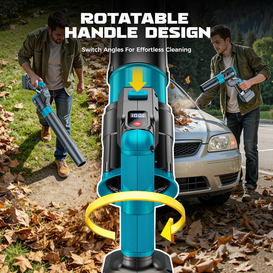 Ecarke Akku-Laubbläser kompatibel mit Makita 18V, Akku Gebläse-ohne Akku | 650 CFM Luftstrom, 65 m/s