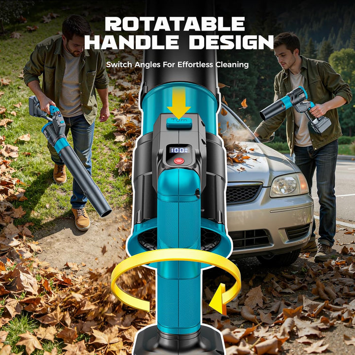 Ecarke Akku-Laubbläser kompatibel mit Makita 18V, Akku Gebläse-ohne Akku | 650 CFM Luftstrom, 65 m/s
