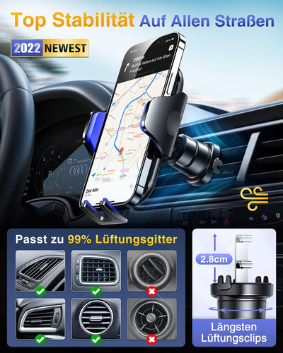 VANMASS Handyhalterung Auto Upgrade Patent Handyhalter Auto Lüftung Silikonschutz 100% Stabil Handy