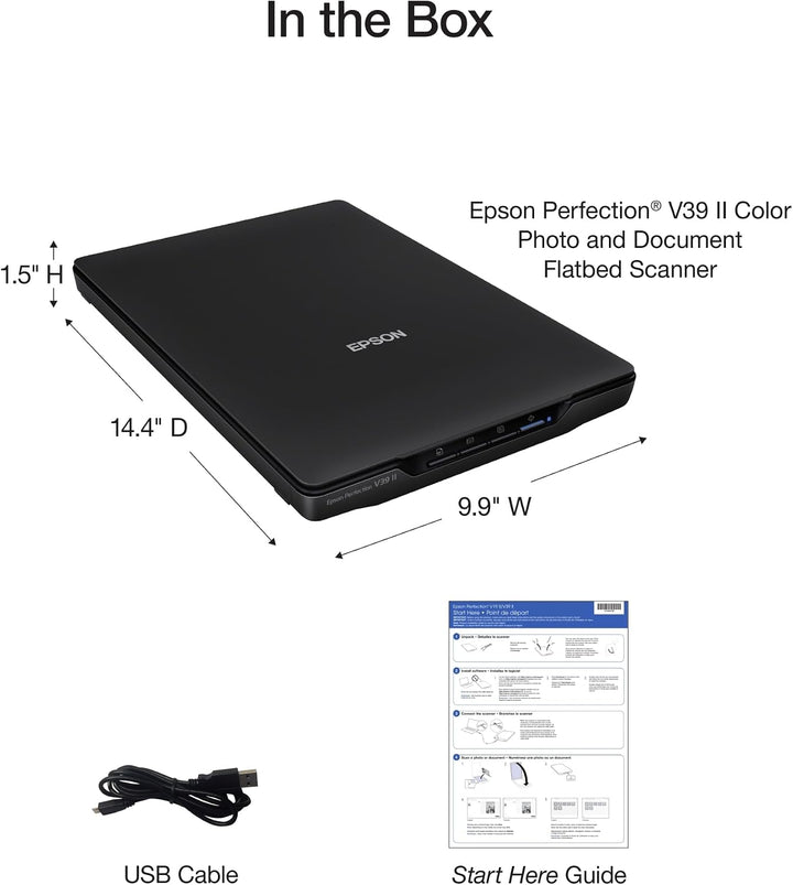 Epson - Perfection V39 II - Farbfoto- und Dokumenten-Flachbettscanner - 4800 DPI optische Auflösung