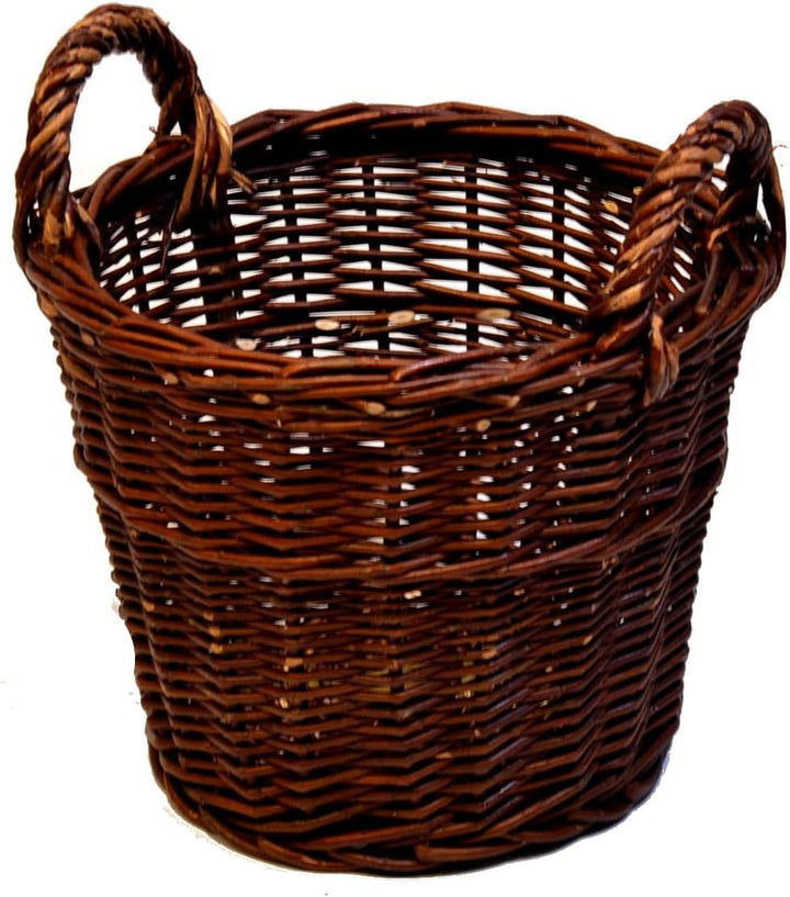 7 Grössen WIKLER Gartenkorb Kartoffelkorb Kaminkorb Holzkorb Weide Kiepe Erntkorb Füllkorb (Ø25cm),