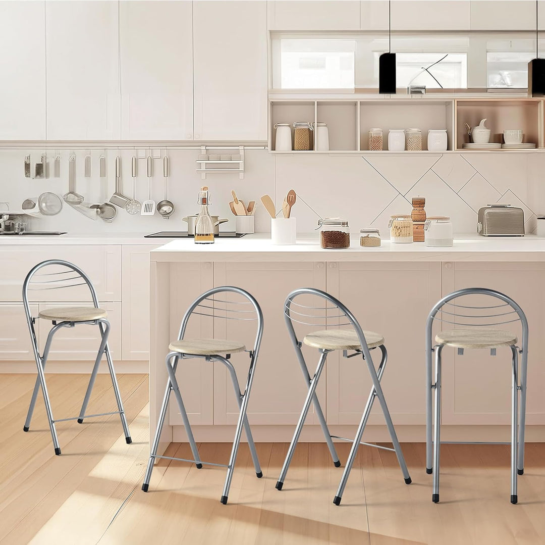 Liink1Ga 1 Stück Barhocker Klappbar mit Lehne, Klapphocker Faltbar Bar Hocker Klappbar Stuhl Barstüh