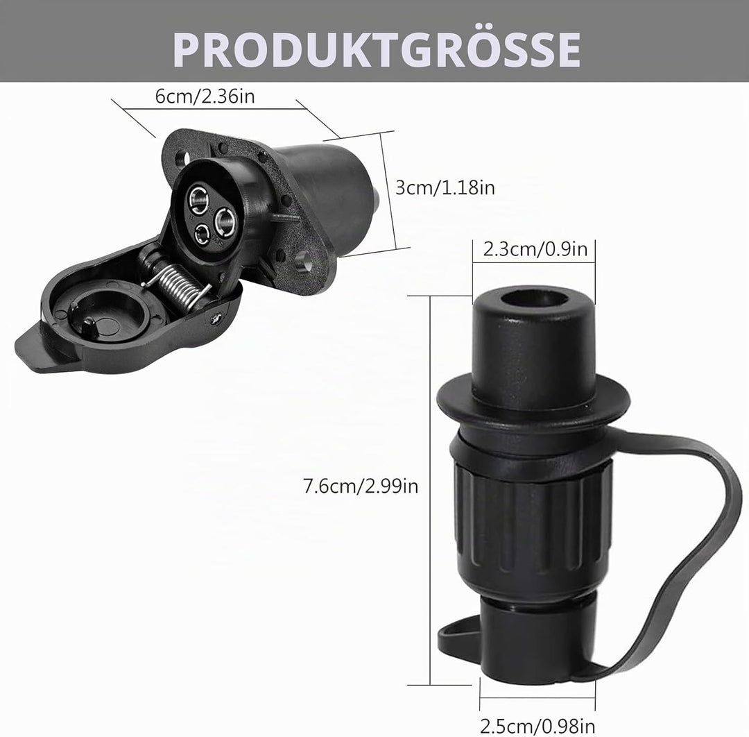 Vegena 4 Stück Stecker 3 Polig und Steckdose 3 Polig, 3 Polig Traktor Stecker Steckdose 12V, Anhänge