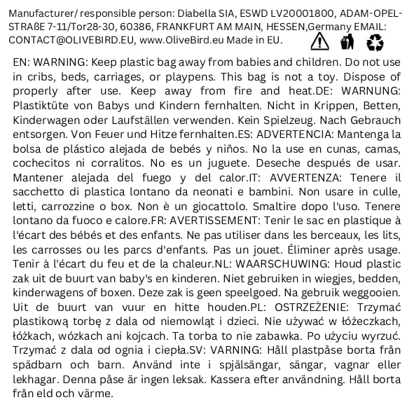 OliveBird Mülleimer 4 Fächer Mülltrennsystem 100L - 4x25L Green Sorter Mülltrenner 5 Aufkleber Farbe