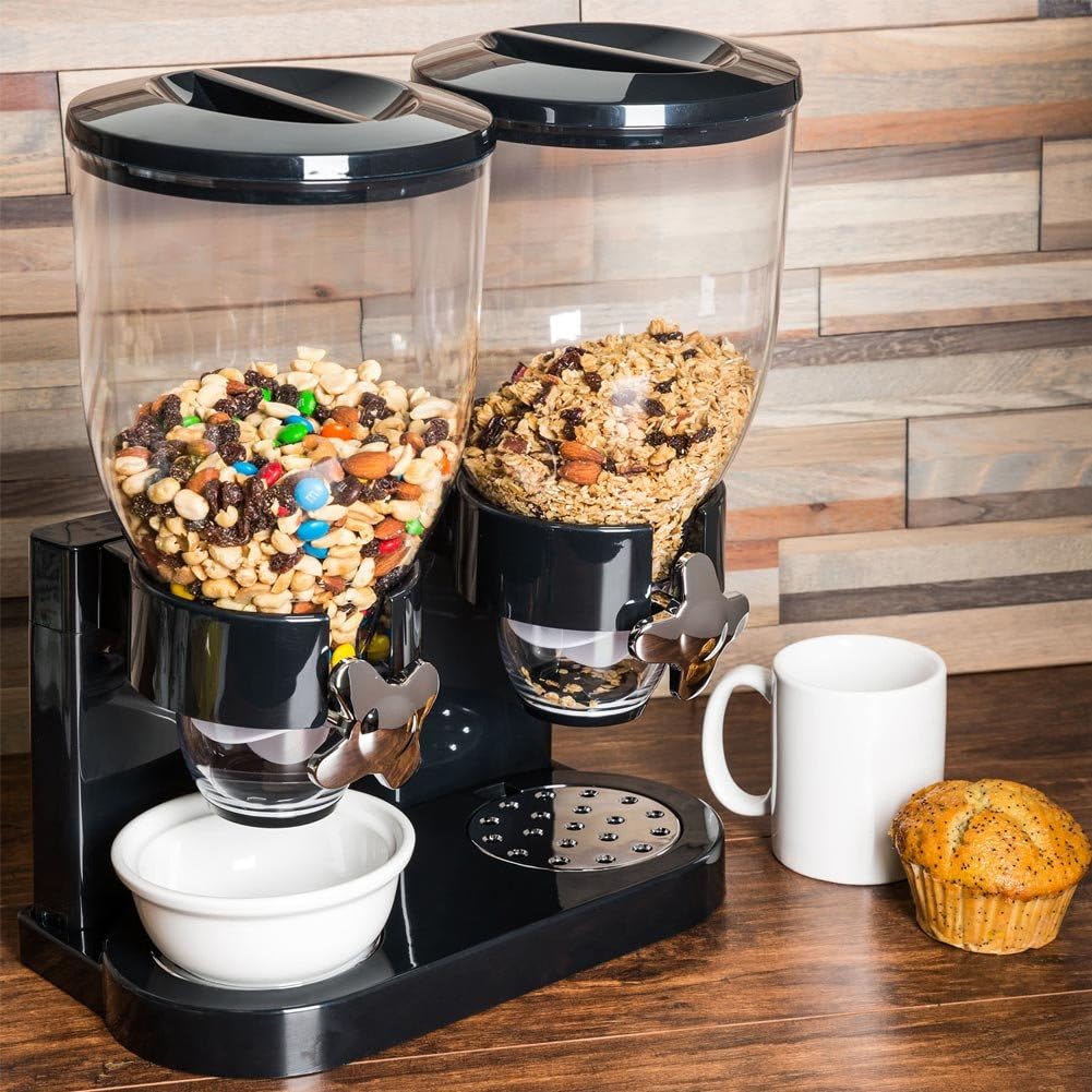 BAKAJI Spender für Cereo/Pasta/Karamell/Dolci/Frutta Eimer mit Rollen, doppelter Behälter, 8 l und i