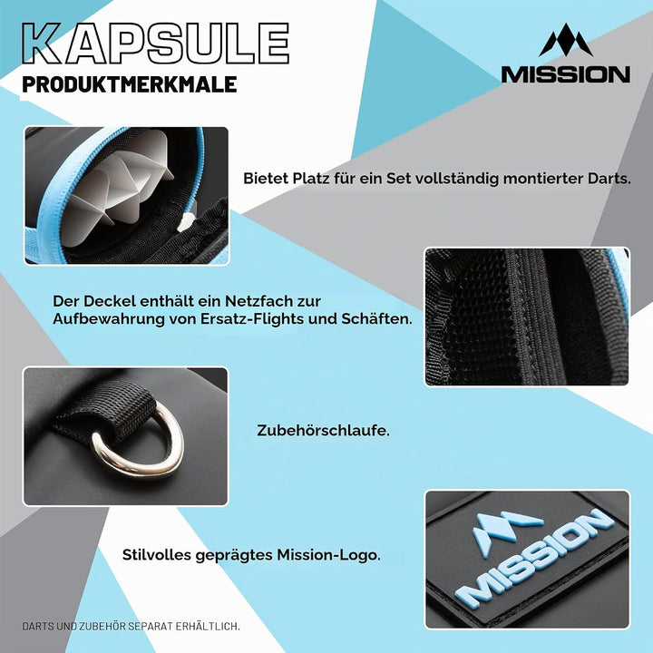 Mission | Kapsule | Eva Case | Schwarz & Blau | Darttasche/Aufbewahrungstasche