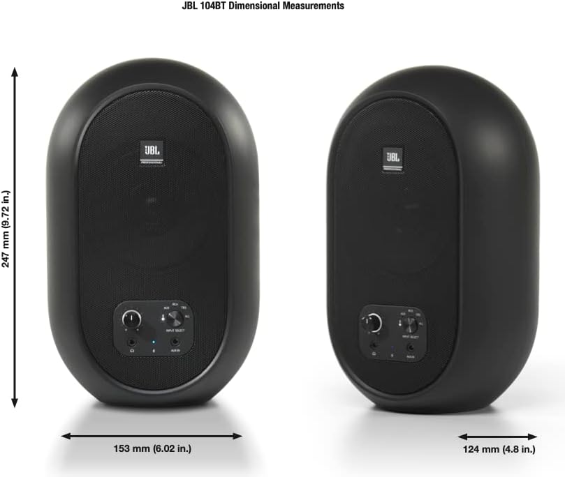 JBL 1 Serie 104 Kompakte, aktive Desktop-Referenzlautsprecher mit Bluetooth (paarweise verkauft) 1 S