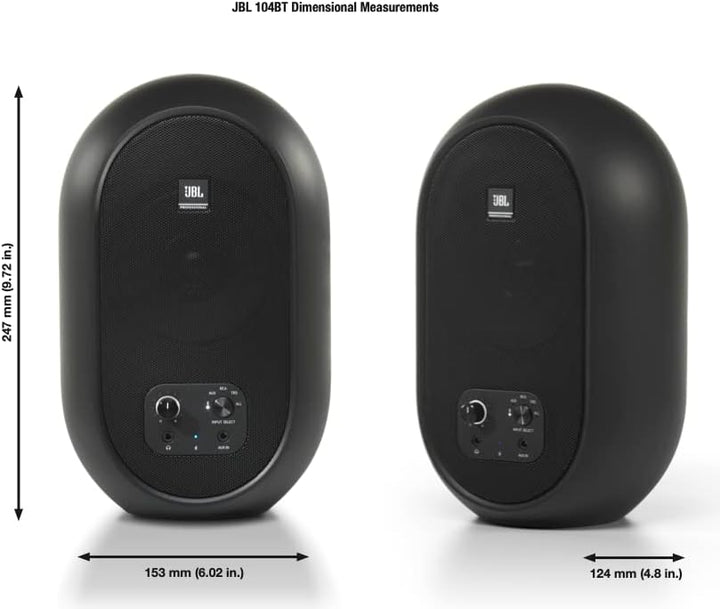 JBL 1 Serie 104 Kompakte, aktive Desktop-Referenzlautsprecher mit Bluetooth (paarweise verkauft) 1 S