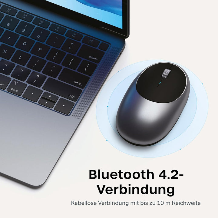 SATECHI Aluminium M1 kabellose Bluetooth-Maus mit wiederaufladbarem Typ-C-Anschluss – Für M2/M1 MacB