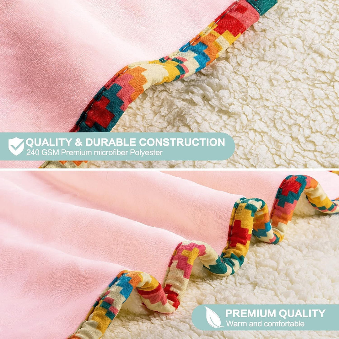 iyoimono Rosa Lama Alpaka Tragbare Decke Lama Alpaka Geschenke Sofadecke Kuscheldecke Lama Alpaca We
