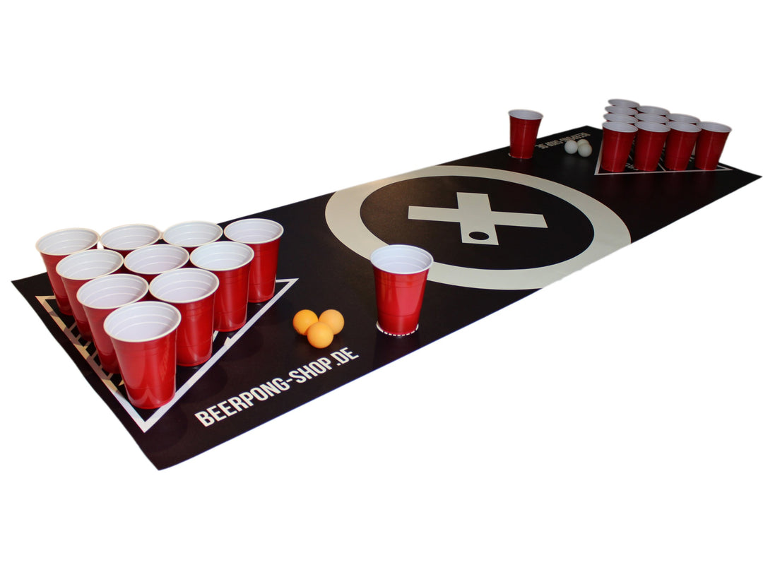 Beercup Bierpong Matte, Beer Pong Set für Erwachsene Partyspiele, Beerpong Tisch-Matte, Tischmatte f