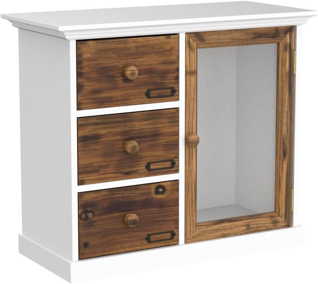 DanDiBo Schrank Minikommode 12019 Küchenschrank Regal 50 cm Shabby Küchenregal Vitrine