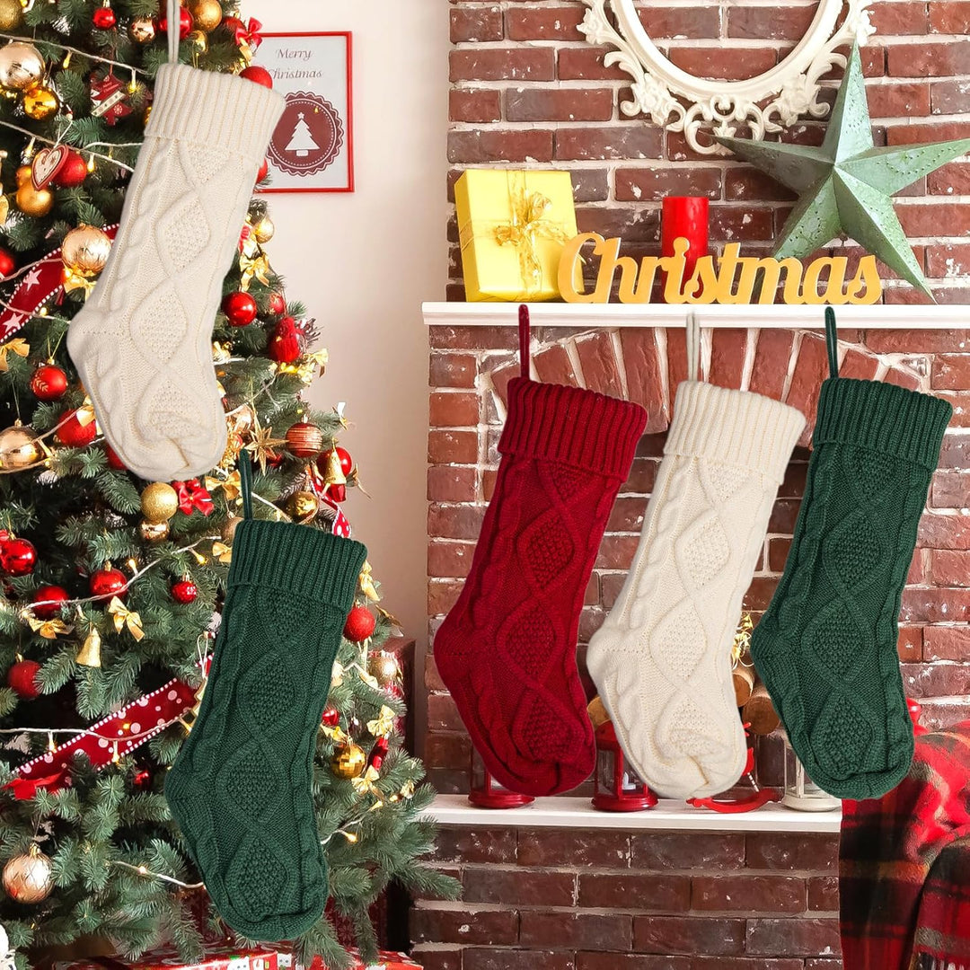 Weihnachtsstrümpfe - Grosse Familienstrümpfe, gestrickte Urlaubsstrümpfe, Baumschmuck für Kamin Urla