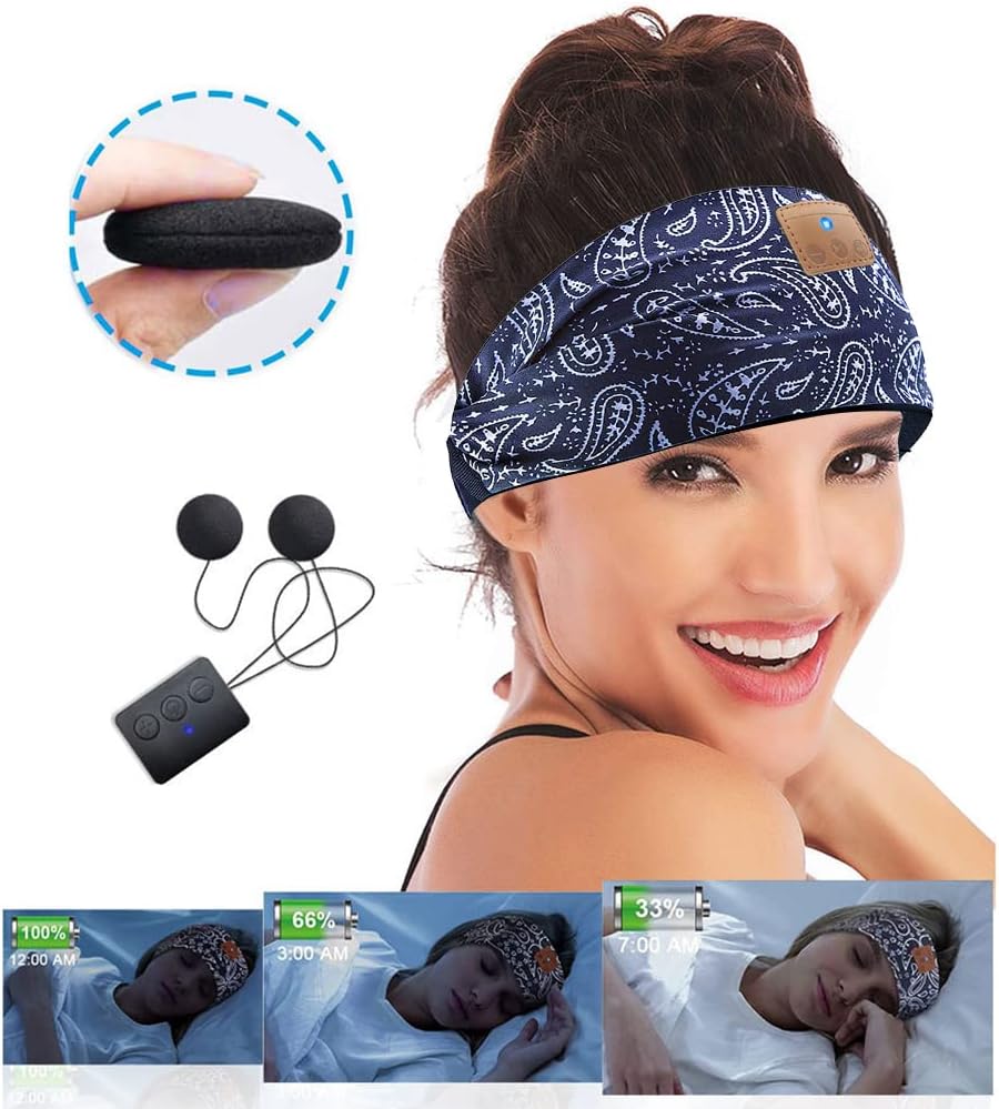 Bluetooth Stirnband Schlaf Kopfhörer Kabellose Musik Stirnband Kopfhörer mit HD Lautsprechern für Se