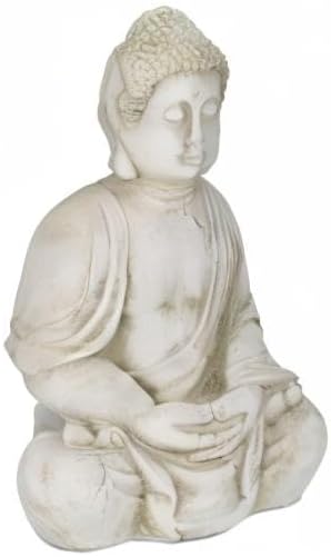 Relaxdays XXL Buddha Figur, grosser Gartenbuddha sitzend, 70 cm hoch, wetterfest & frostsicher, Gart