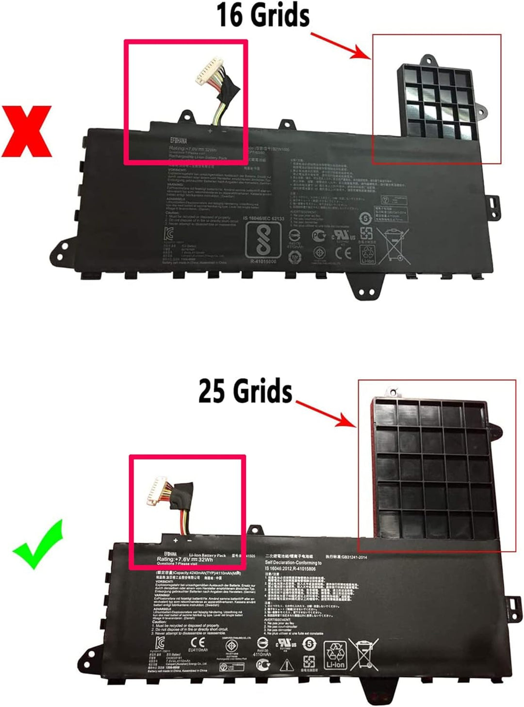 B21N1505 0B200-01400200 0B200-01400300 0B200-01400500 Laptop Batterie Ersatz für Asus E402 E402M E40