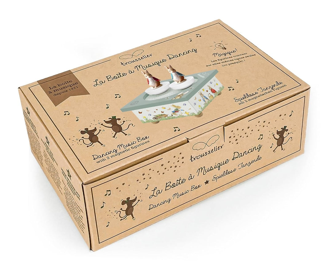 Trousselier 6260091 Spieluhr mit tanzenden Figuren für Kinder, Peter Hase, magnetisch, Musikbox, Mus
