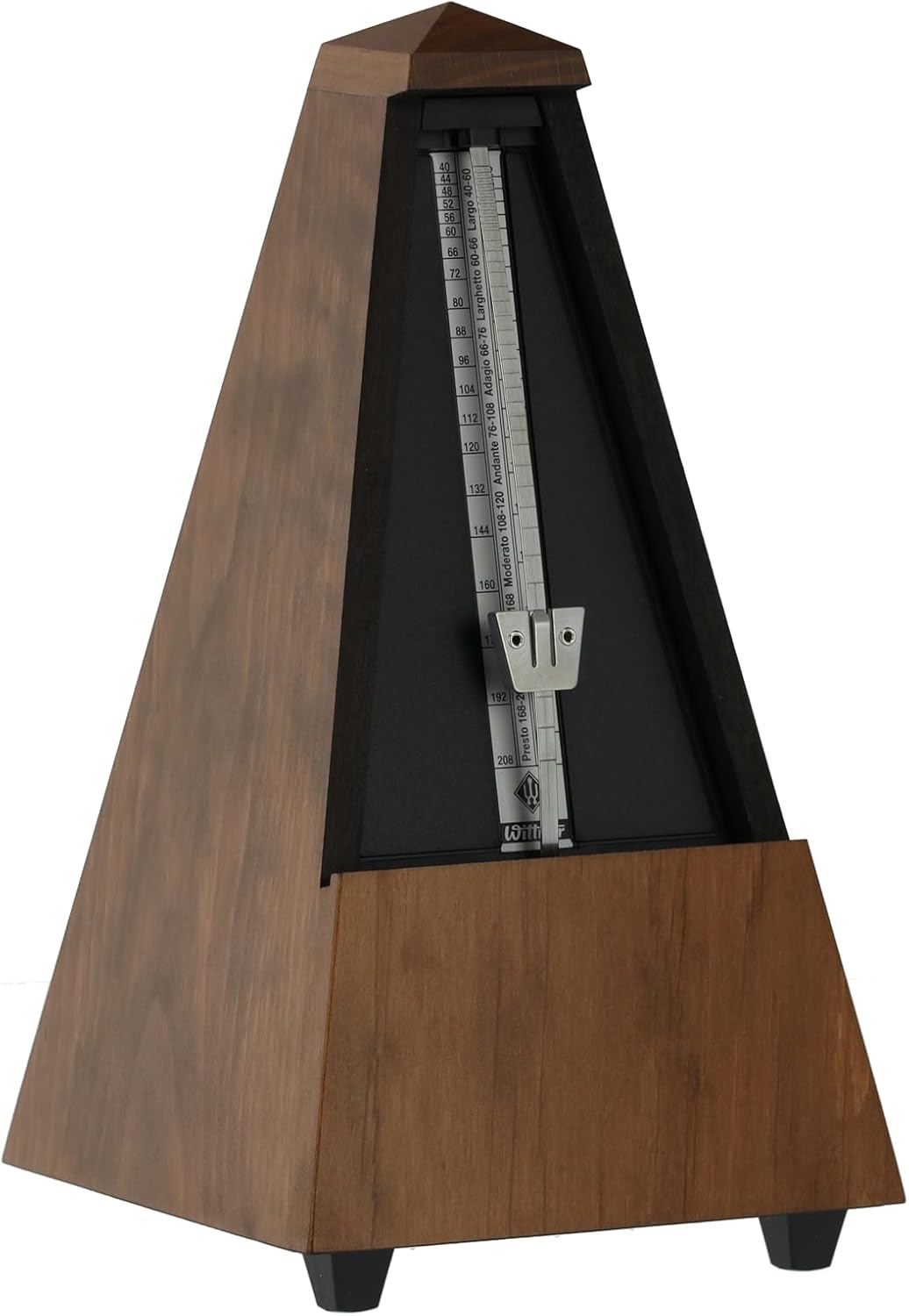 Wittner Metronom 813M Holzgehäuse mit Glocke Taktell Pyramidenform nussbraun matt, nussbraun matt