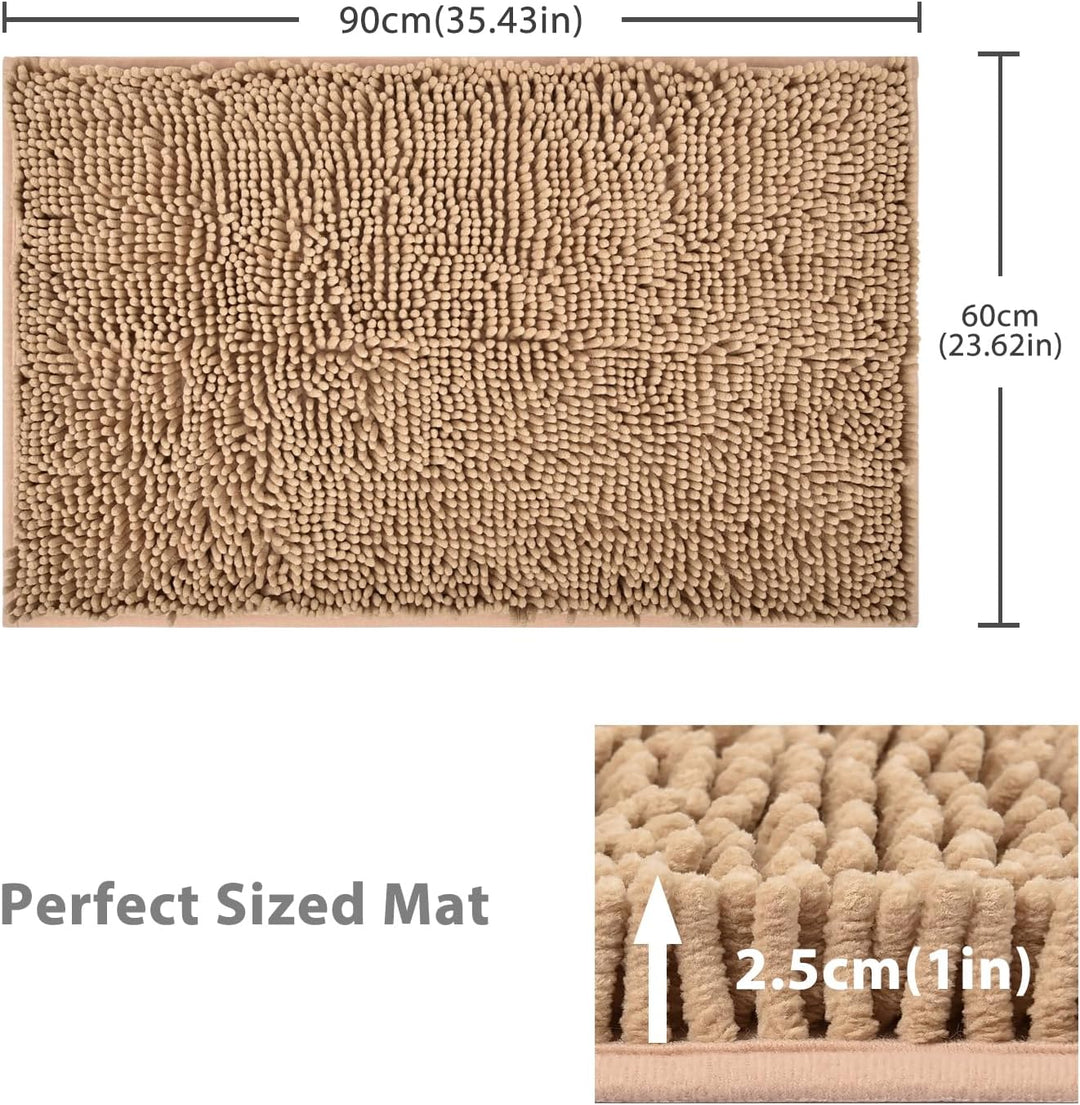 FCSDETAIL rutschfeste, Hochflor Badteppiche 60 x 90 cm, Maschinenwaschbare Badematte, Badvorleger mi