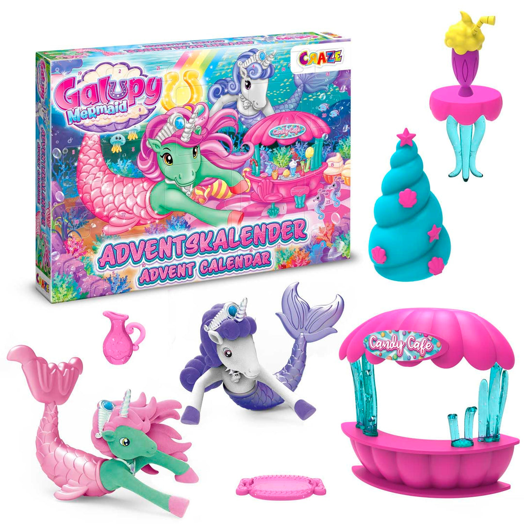 GALUPY MERMAID Spielzeug Adventskalender Kinder - Einhorn Weihnachtskalender für Mädchen, Spielzeug