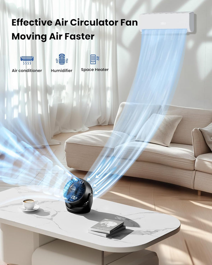 Gaiatop Tragbarer Tischventilator, 14 cm kleiner Elektrischer Ventilator mit 3 Geschwindigkeiten für
