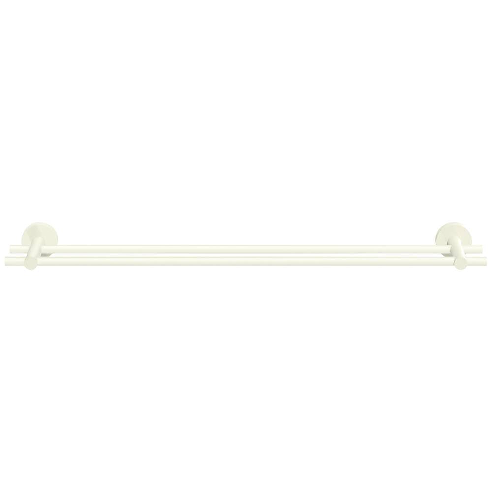 tesa Moon White Doppel-Handtuchstange, matt weiss - Badetuchhalter mit 2 Stangen - zur Wandbefestigu