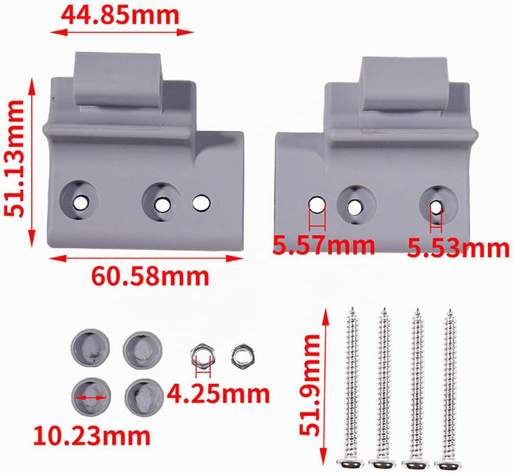 Dachfenster Griffkonsole Set AF/BA 2skt Ersatzteil Kompatibel mit Braas Atelier-Fenster Grau