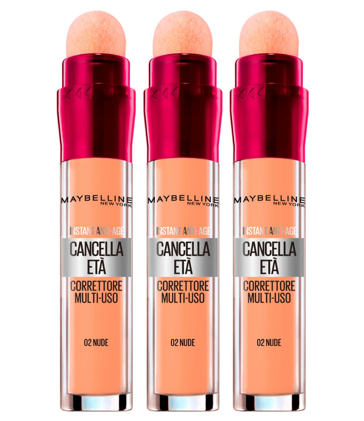3x Maybelline New York Il Erase Age Mehrzweck-Flüssig-Concealer Farbe 02 Nude - 3 Concealer 1 stück