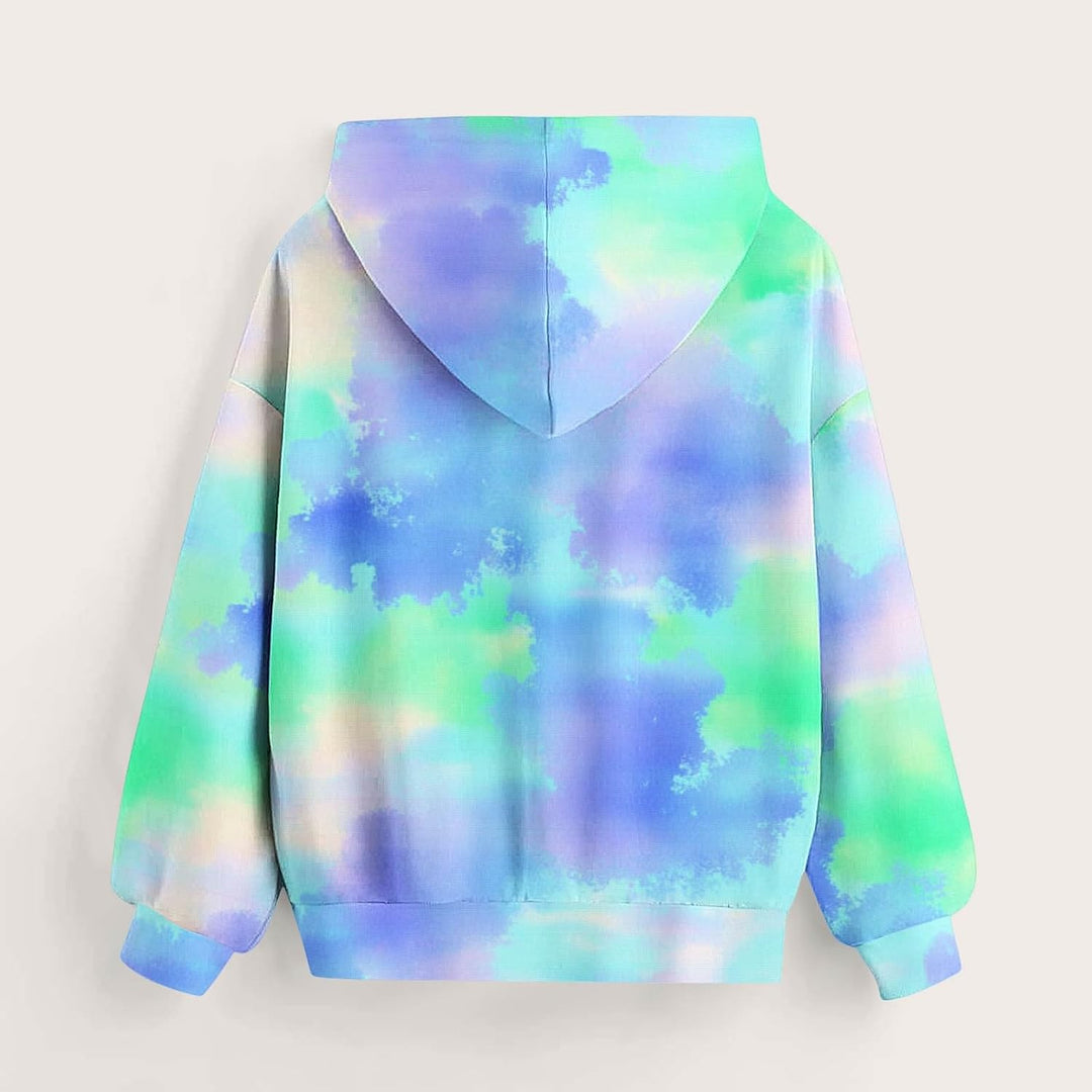 EMATOP Mädchen Batik Hoodie Freizeit Langarm Kapuzenpullover Winter Baumwolle Sweatshirt mit Kapuze